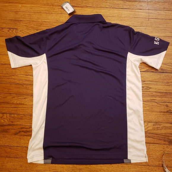 Kansas State University Men's Large Powercat polo NWT royal purple, white + - Picture 11 of 11